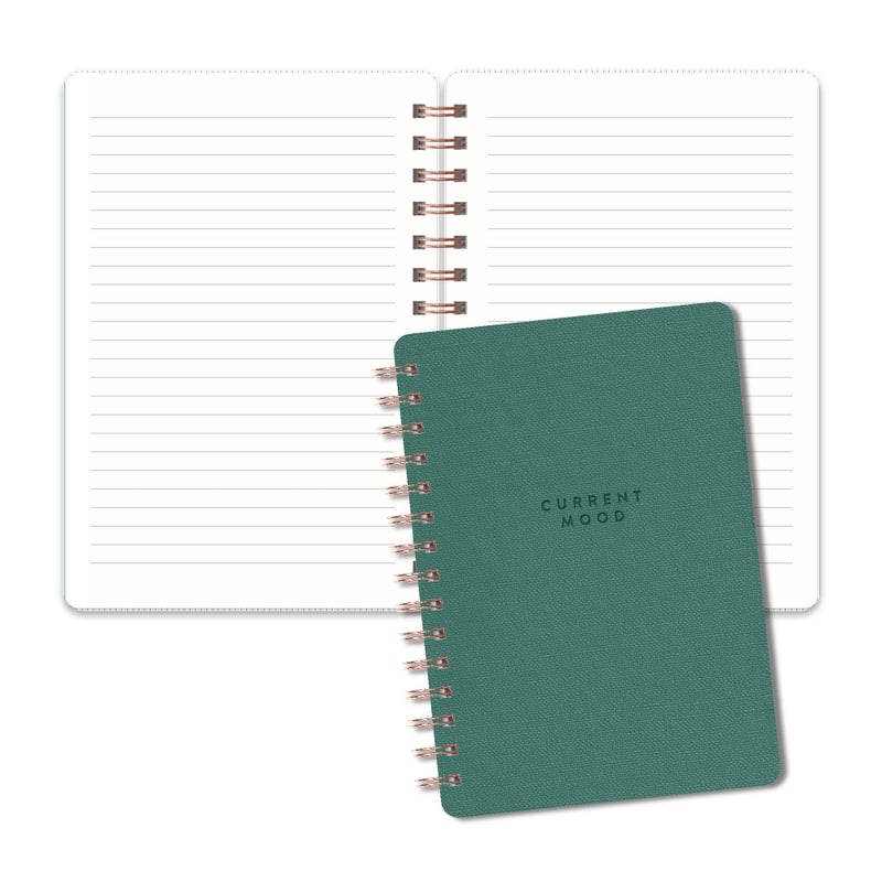 Studio Oh! Spiral Notebook 5.75" x 8.75", Daily Planner for Work or School, Journal Notepad for Writing, 208 Page Lined Paper, 100 GSM Paper Weight, Includes Storage Pocket, Current Mood Hunter Green - Image 1